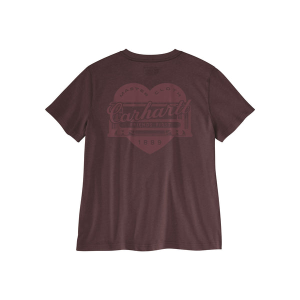 Bruin T-shirt met vintage Carhartt hart logo op de achterkant