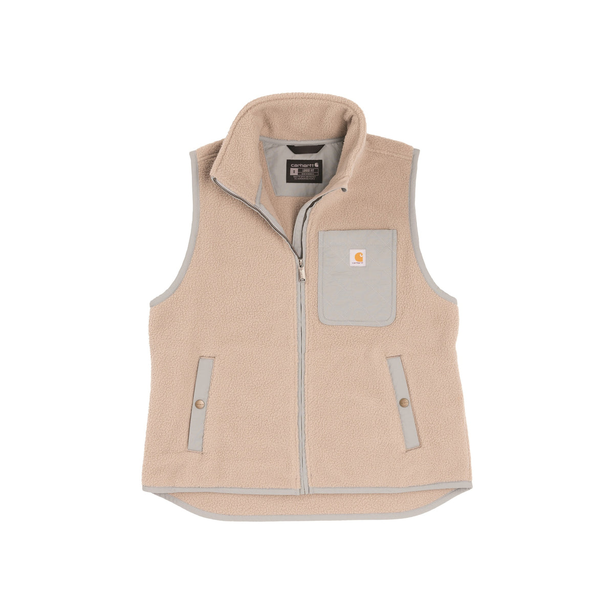 Carhartt beige fleece bodywarmer met ritssluiting en borstzak voor dames