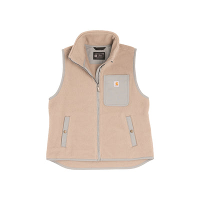 Carhartt beige fleece bodywarmer met ritssluiting en borstzak voor dames