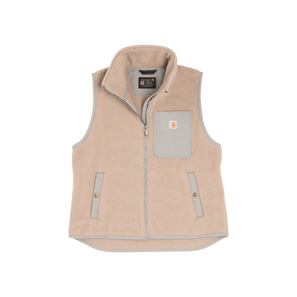 Carhartt beige fleece bodywarmer met ritssluiting en borstzak voor dames