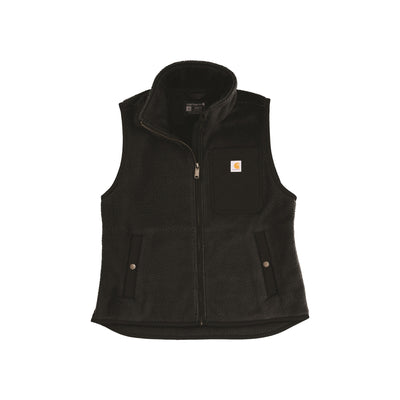 Zwart Carhartt dames fleece bodywarmer met ritssluiting en logopatch