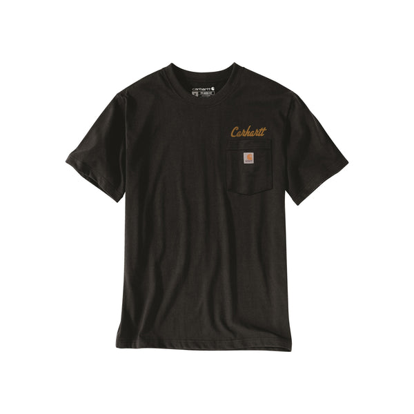 Zwart Carhartt T-shirt met borstzak en logo borduursel