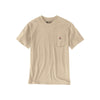 Beige Carhartt T-shirt met borstzak en logo, korte mouwen, werkkleding voor heren