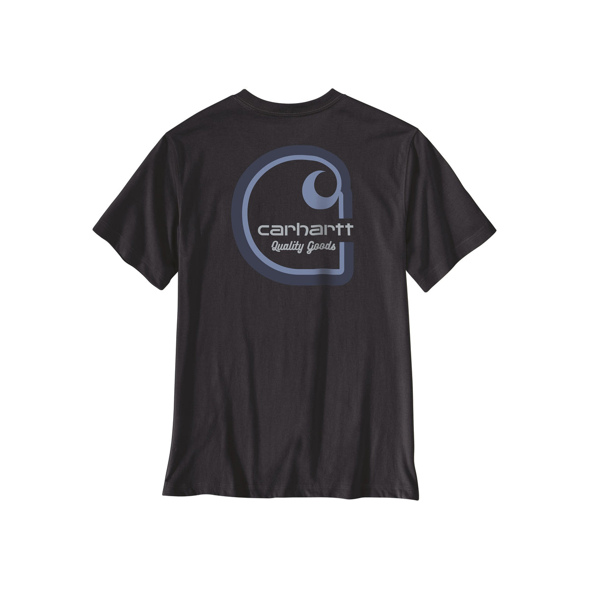 Zwart Carhartt T-shirt met blauw logo op de achterkant - werkkleding voor heren
