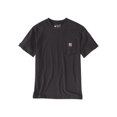 Carhartt werkkleding zwart T-shirt met borstzak en logo label voor heren