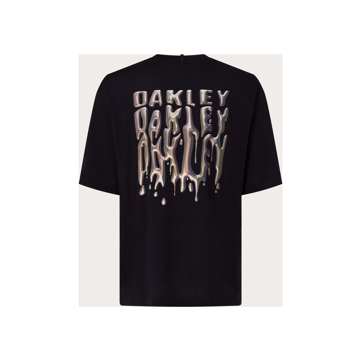 Zwart Oakley T-shirt met oversized pasvorm en druppend logo-opdruk op de achterkant