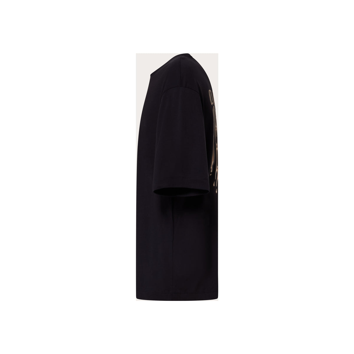 Zwart T-shirt met opdruk zijkant, korte mouwen, casual streetwear stijl