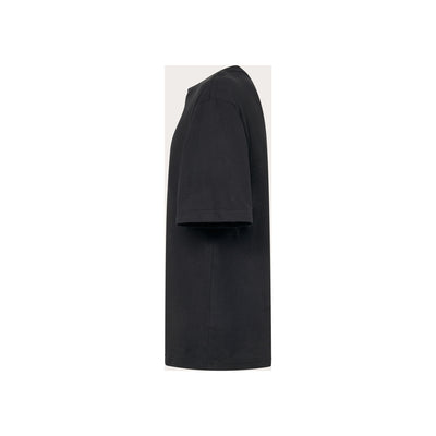 Zwart T-shirt met korte mouwen zijaanzicht, basic casual herenshirt