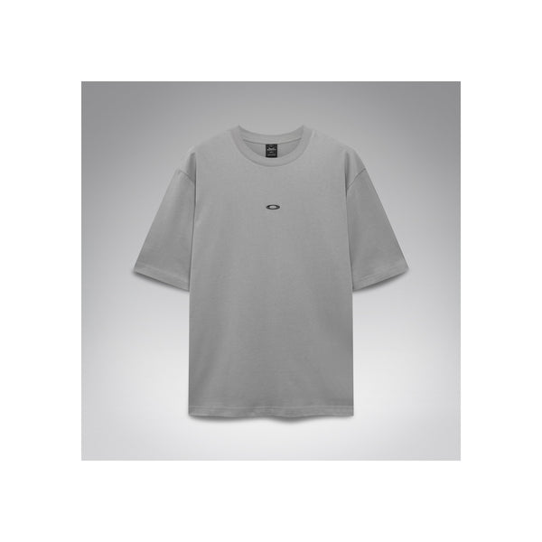 Grijs oversized T-shirt met korte mouwen en klein logo op de borst