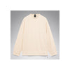 Crèmekleurige longsleeve shirt met ronde hals, achterkant weergave op grijze achtergrond