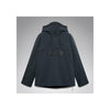 Donkerblauwe anorak jas met capuchon en voorvak, geïsoleerde outdoorkleding voor heren