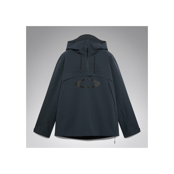 Donkerblauwe anorak jas met capuchon en voorvak, geïsoleerde outdoorkleding voor heren