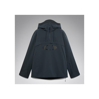 Donkerblauwe anorak jas met capuchon en voorvak, geïsoleerde outdoorkleding voor heren