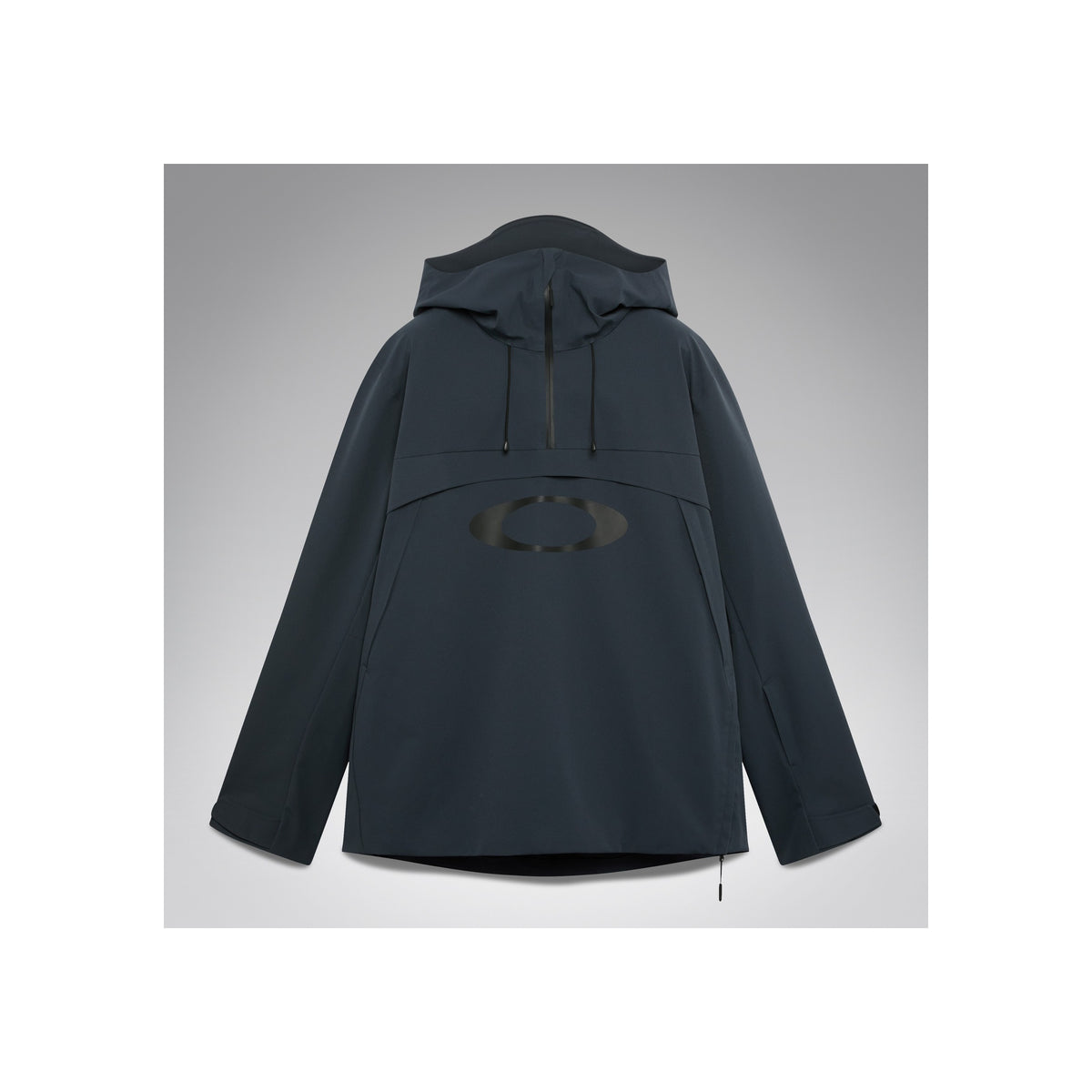 Donkerblauwe anorak jas met capuchon en voorvak, geïsoleerde outdoorkleding voor heren