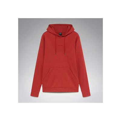 Rode hoodie met capuchon en kenmerkende kangoeroe zak voor casual comfort