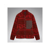 Rode fleece jas met geometrisch patroon en borstzak met rits - Heren outdoorkleding