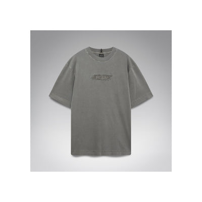 Grijs oversized T-shirt met klein logoprint op de borst