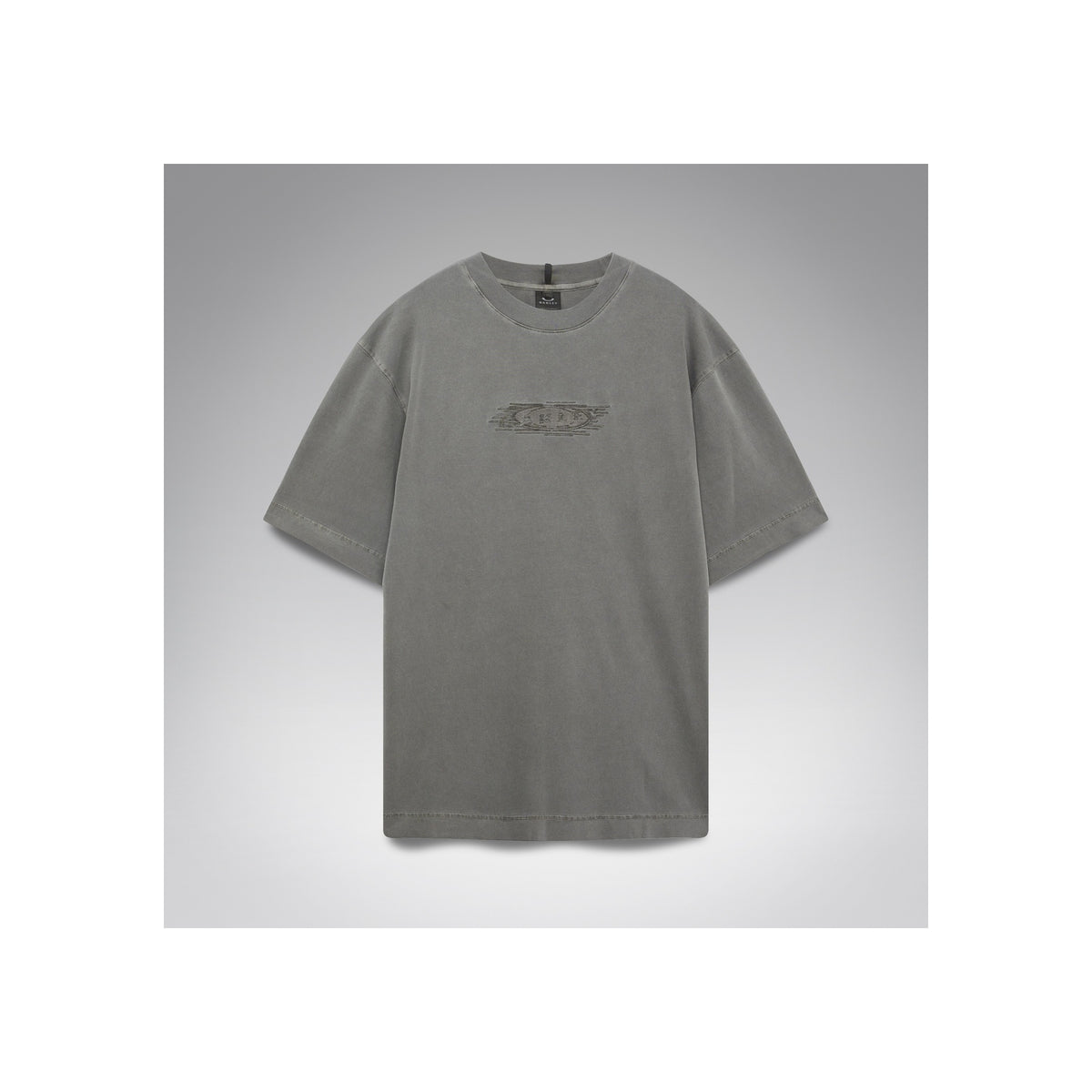 Grijs oversized T-shirt met klein logoprint op de borst