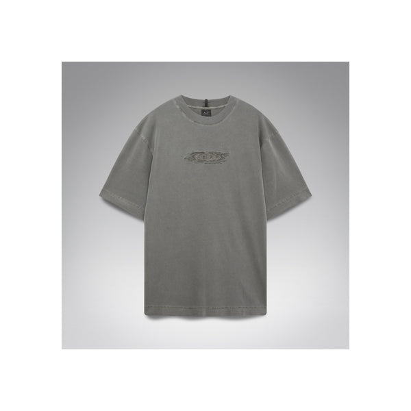 Grijs oversized T-shirt met klein logoprint op de borst