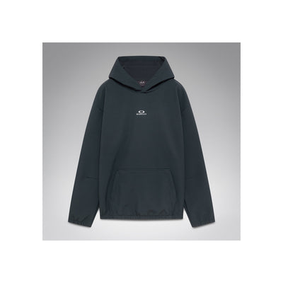 Donkergrijze hoodie met capuchon en kangoeroezak, unisex sweatshirt met klein logoborduursel op de borst