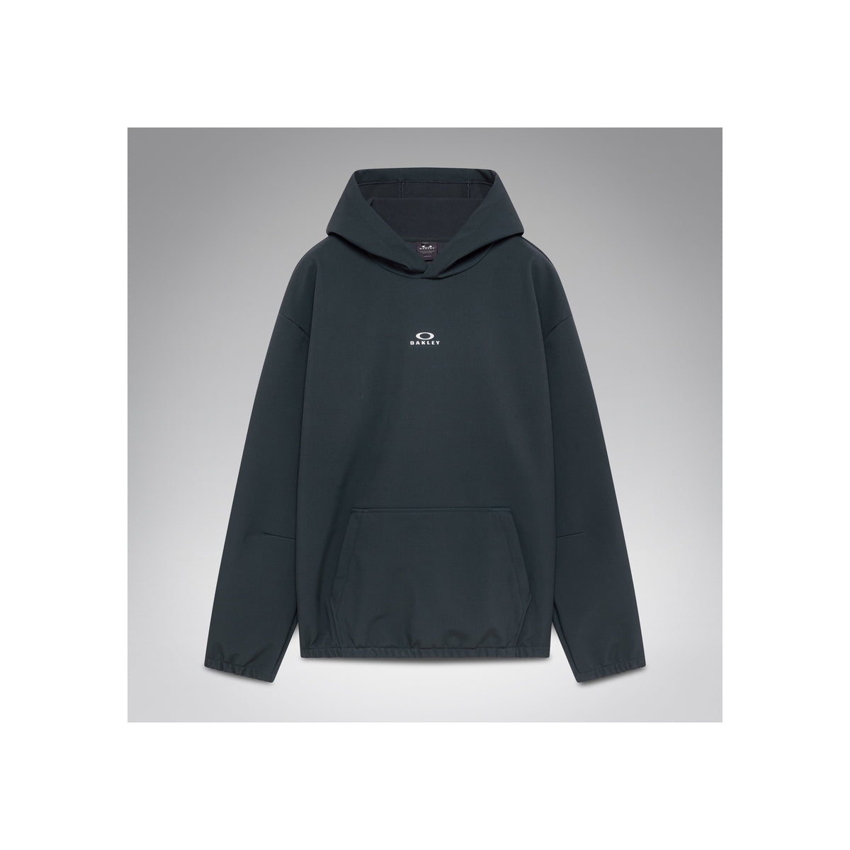 Donkergrijze hoodie met capuchon en kangoeroezak, unisex sweatshirt met klein logoborduursel op de borst