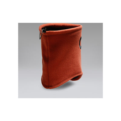 Oranje fleece nekwarmer met ritssluiting voor wintersport en outdoor activiteiten