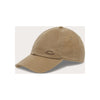 Beige pet met gebogen klep en klein ovaal logo - casual baseballcap in katoenen twill
