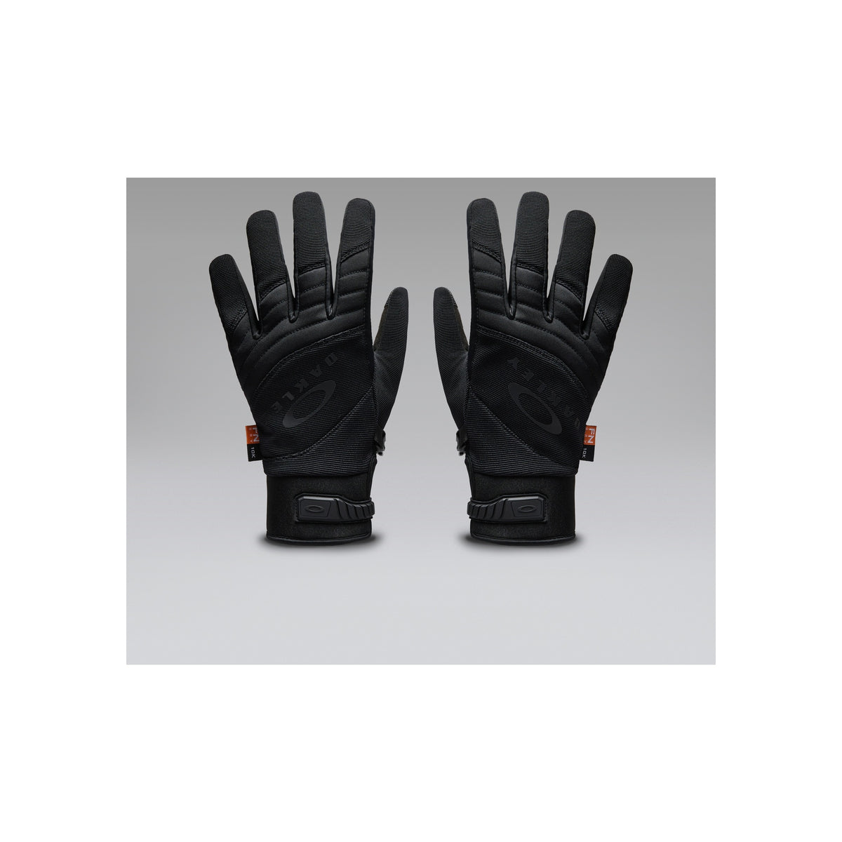 Zwarte winterhandschoenen met gevoerde voering en antislip handpalmen, vooraanzicht