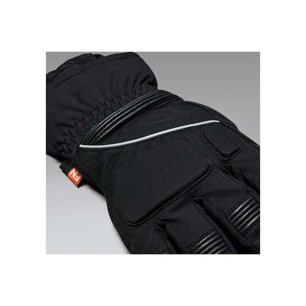 Zwarte winterhandschoenen met reflecterende strepen en klittenband sluiting voor veilig fietsen