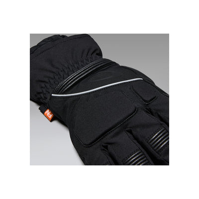 Zwarte winterhandschoenen met reflecterende strepen en klittenband sluiting voor veilig fietsen