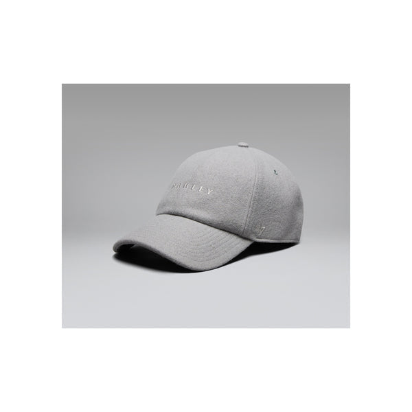 Grijze baseball cap met geborduurde tekst en verstelbare sluiting