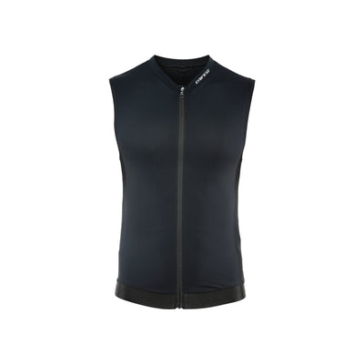 Zwart mouwloos fietsshirt met ritssluiting voorkant op witte achtergrond
