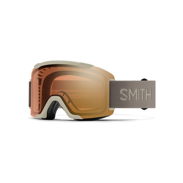 Smith skibril met oranje lens en grijze band - snowboardbril voor wintersport