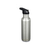 RVS drinkfles met sportdop - herbruikbare waterfles met flip-top deksel in zilverkleur