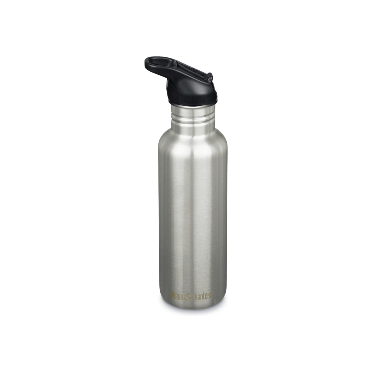 RVS drinkfles met sportdop - herbruikbare waterfles met flip-top deksel in zilverkleur