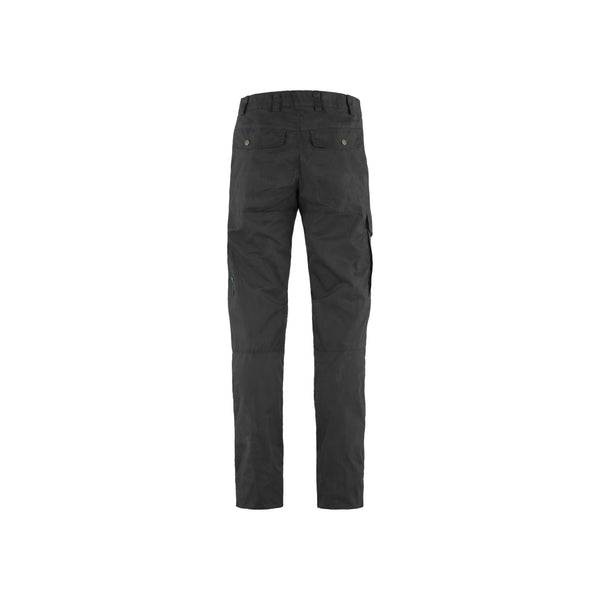Grijze werkbroek achterkant met zakken en rechte pijpen voor professioneel gebruik