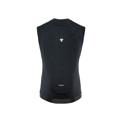 Dainese zwart rugbeschermingsvest zonder mouwen met ademend mesh paneel en wit logo
