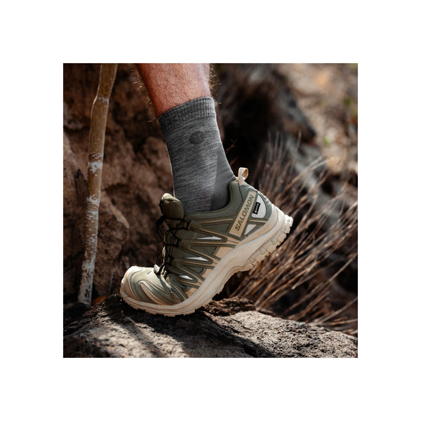 Hiking Merino Ankle Socks Men — Blue / Light Grey