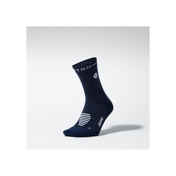Hiking Merino Ankle Socks Women — Blue / Light Grey