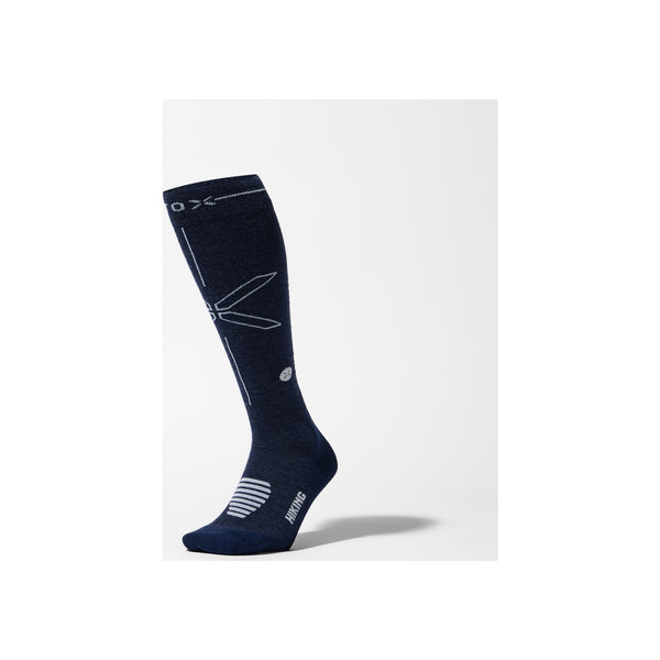 Hiking Merino Socks Women — Blue / Light Grey