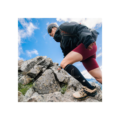 Hiking Merino Socks Women — Blue / Light Grey