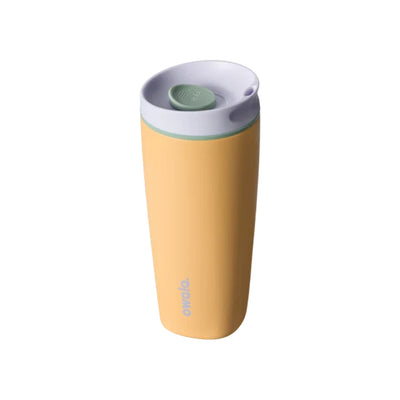 Gele thermosbeker met schroefdeksel en drinkopening - 400ml isolerende reisbeker voor koffie en thee