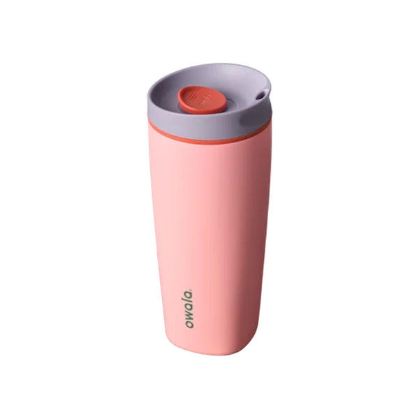 Roze roestvrijstalen thermosbeker met deksel - Quokka dubbelwandige reisbeker 420ml