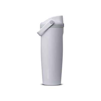 Lichtgrijze RVS thermosbeker met drinkdeksel - lekvrije isolatiebeker voor onderweg - 500ml reisbeker