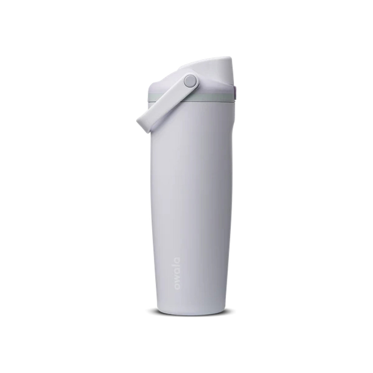 Lichtgrijze RVS thermosbeker met drinkdeksel - lekvrije isolatiebeker voor onderweg - 500ml reisbeker