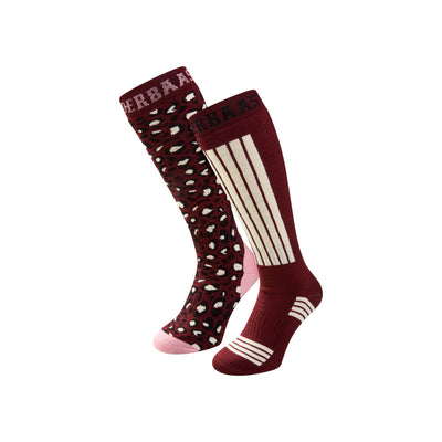 Poederbaas Ski Socks 2-pack — Bordeaux