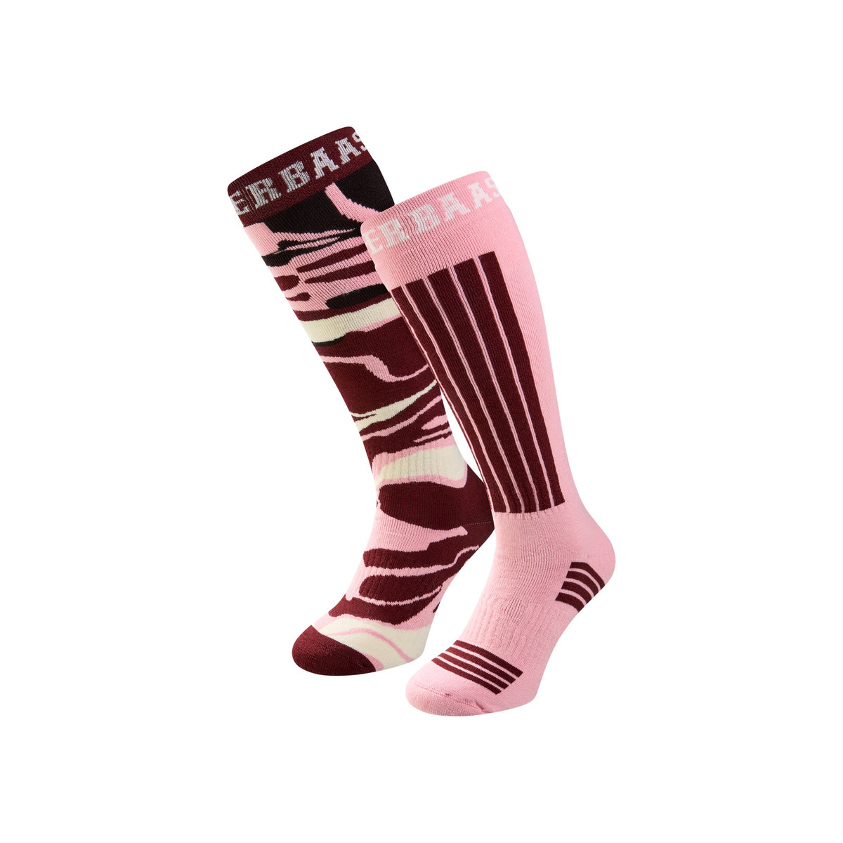 Poederbaas Ski Socks 2-pack — Bordeaux Multi