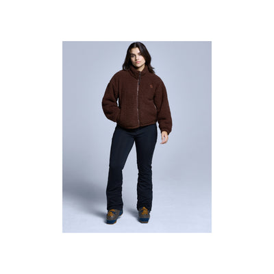 Poederbaas Four Seasons Fluffy Jacket Women — Chocolate