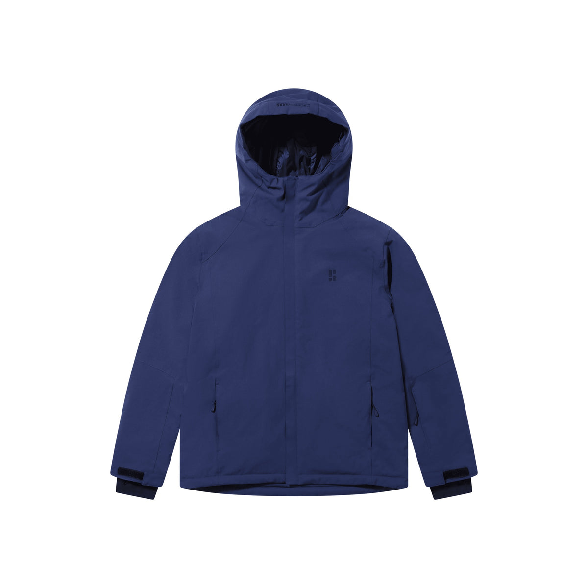 Donkerblauwe winterjas met capuchon voor heren - warme outdoorjas met rits