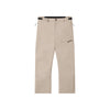 Beige outdoor broek met ritszakken en elastische tailleband, ideaal voor wandelen en trekking